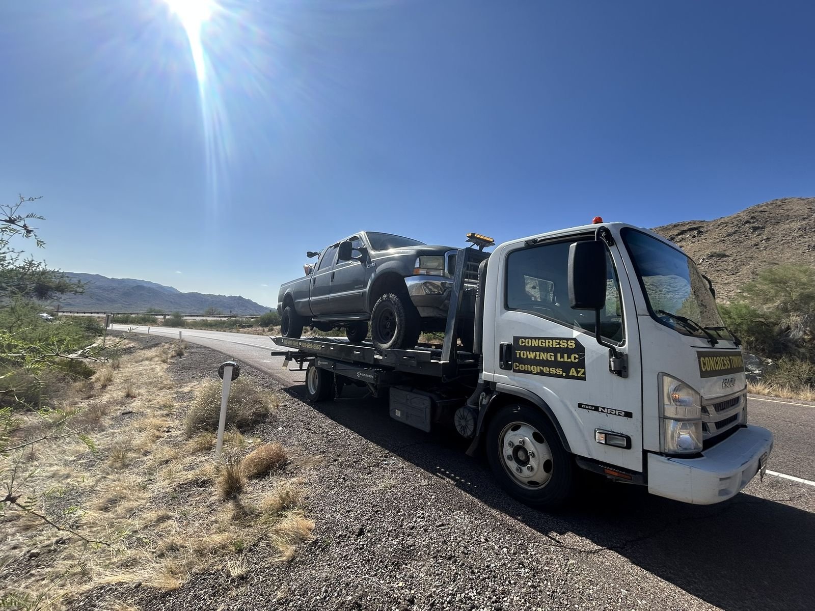 Congress Towing flatbed serving Bumble Bee, AZ